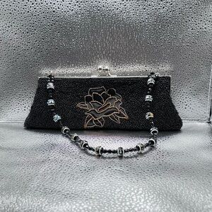 Vintage style beaded clutch bag
